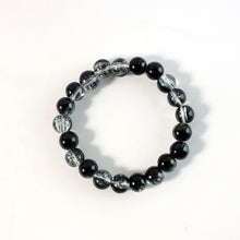 Elegant Dual-tone Crystal Beaded Stretch Bracelet (1 Pc)
