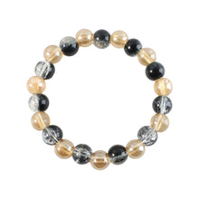 Elegant Dual-tone Crystal Beaded Stretch Bracelet (1 Pc)