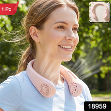 Usb Rechargeable Portable Bladeless Neck Fan For Hands Free Cooling (1 Pc)